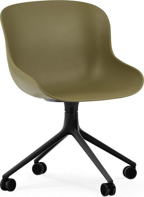 604578 Стул Swivel 4W Black Aluminium / Olive Normann Copenhagen Hyg 