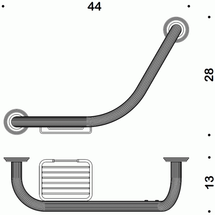 B3375 Поручень с мыльницей (хром) COLOMBO HERMITAGE Colombo Design - Вид №2