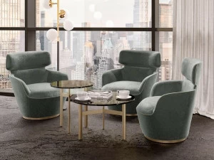 Barnini Oseo Кресло с обивкой из ткани с подголовником Richmond upon thames Rc43