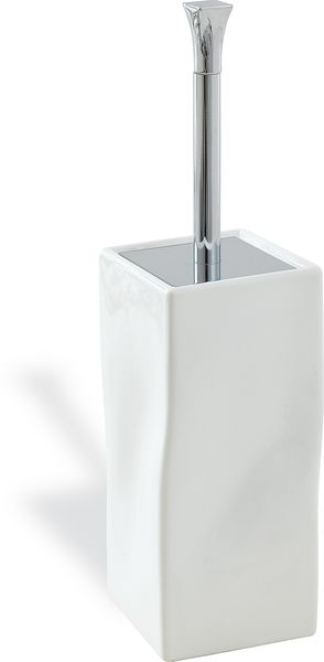 PR796(08-NE) Stil Haus Prisma, напольный керамический ёрш, цвет хром - черная керамика