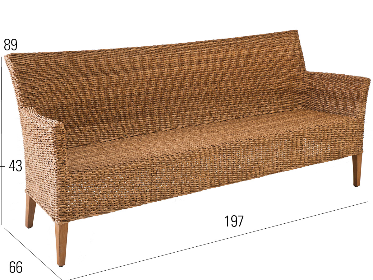 94.00.0237 Скамья Мадригал 3-х местная Твист натуральный / борнео Mbm  - Вид №2