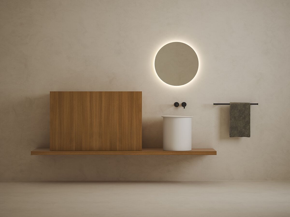 Деревянный шкаф для ванной комнаты с дверцами и встроенным освещением Inbani Edge ARCH-00142908 - Вид №2