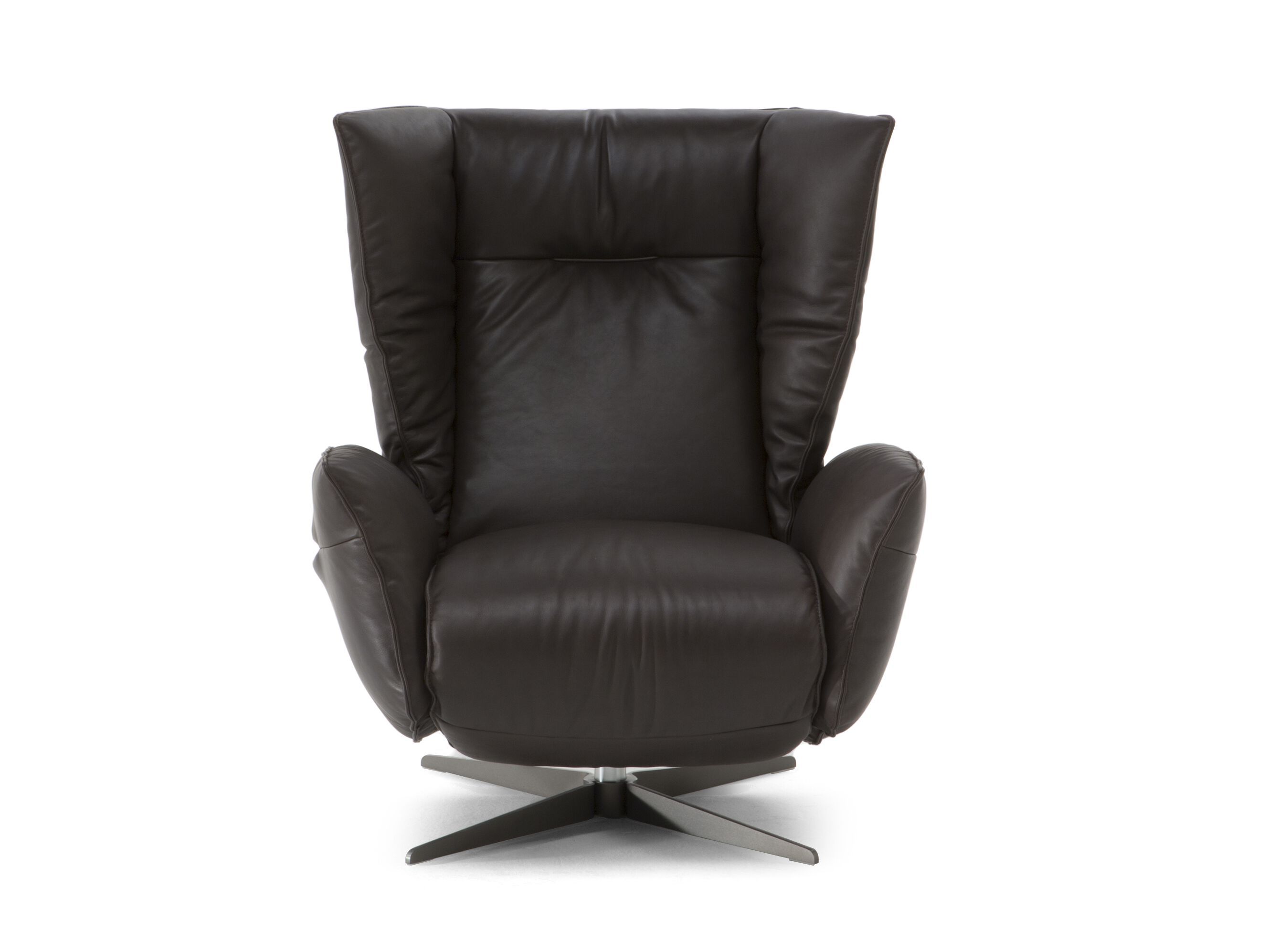 Кожаное вращающееся кресло с подставкой для ног Natuzzi Italia TULIP ARCH-00102287