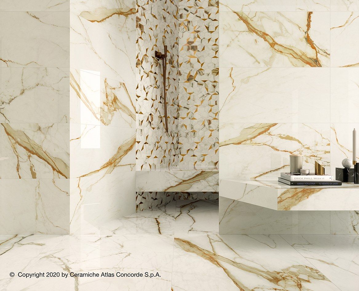 Белое керамическое покрытие с эффектом мрамора Atlas Concorde Marvel Shine ARCH-00008272 - Вид №16