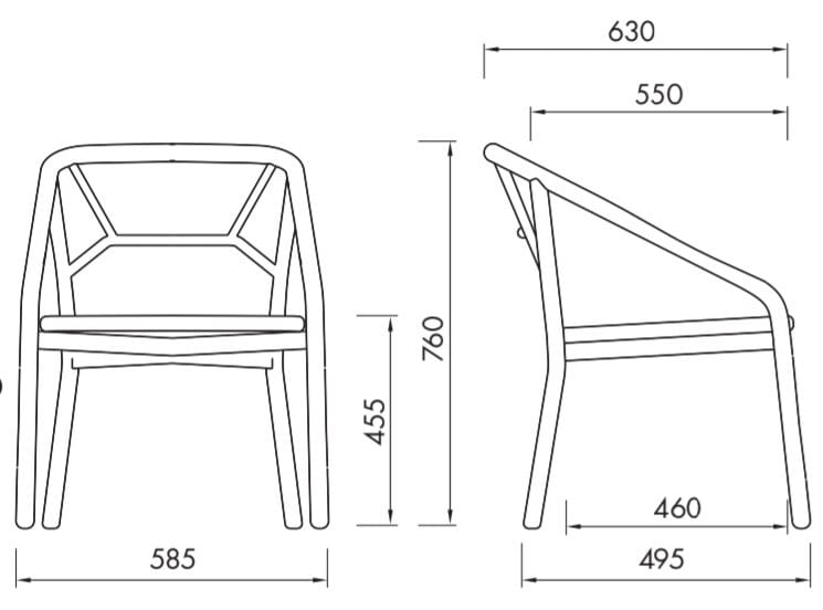 Деревянный стул со встроенной подушкой из ткани ALMA DESIGN Marnie ARCH-00087639 - Вид №14