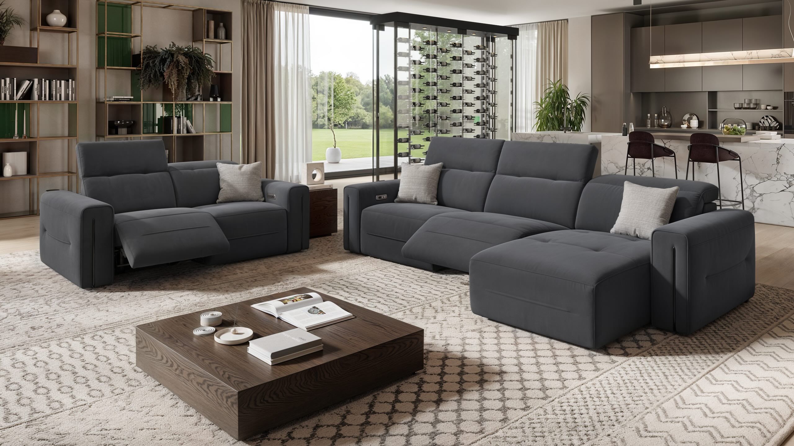 Тканевый диван с полуостровом Sofanella Канны ARCH-00035671 - Вид №4