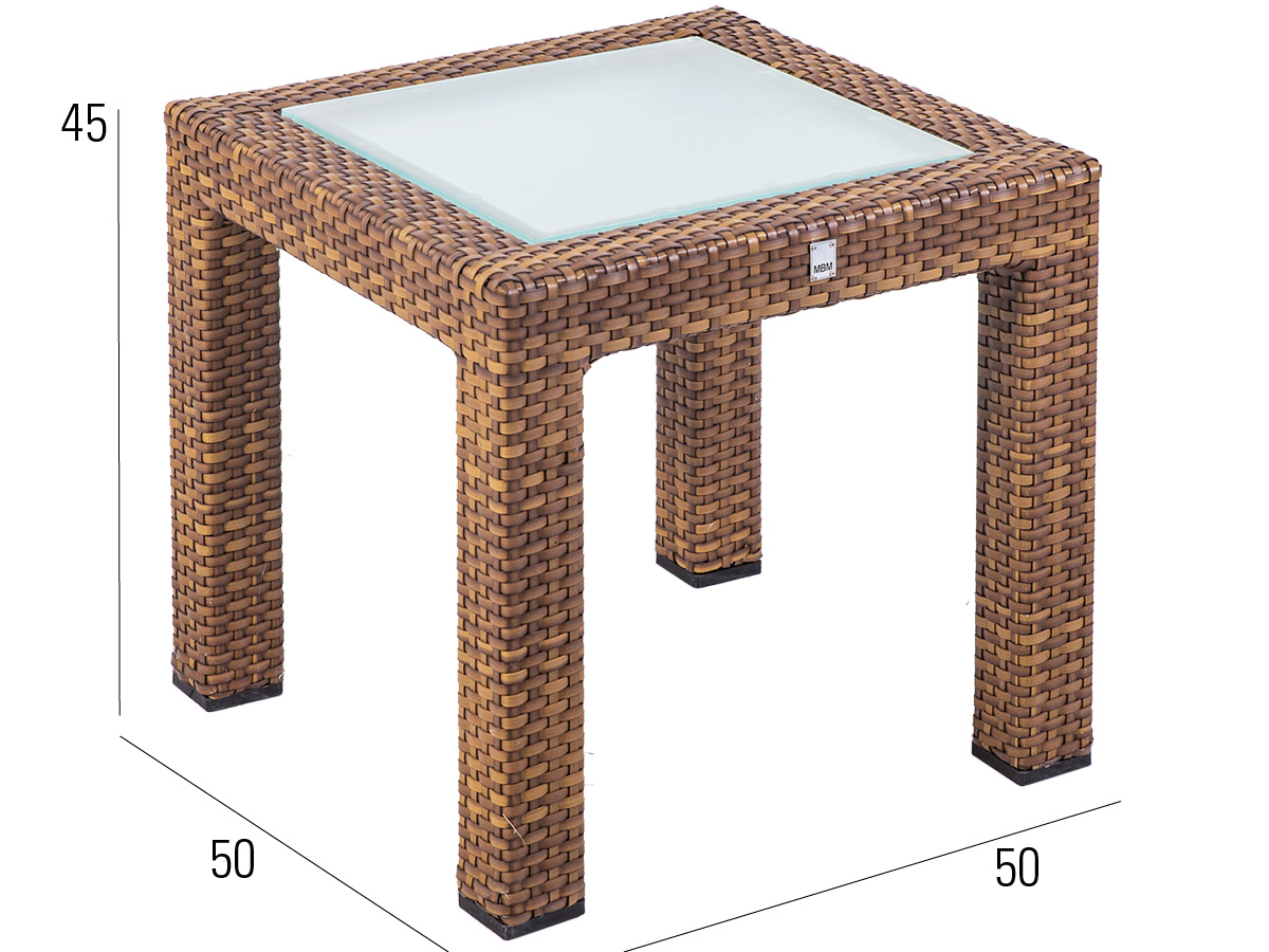 68.00.0328 Журнальный столик Bellini Tobacco - стеклянная столешница - 50 x 50 Mbm  - Вид №1