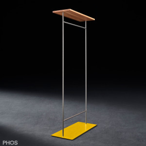 GST2-Eiche-BPGe Двойной шкаф с гладкой штангой для одежды и полкой из дуба, основание: желтое. PHOS