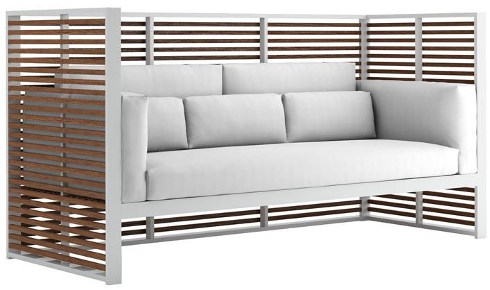 GANDIABLASCO Садовый диван из тикового дерева 3-х местный с высокой спинкой Dna teak sun-id-1357570 - Вид №1