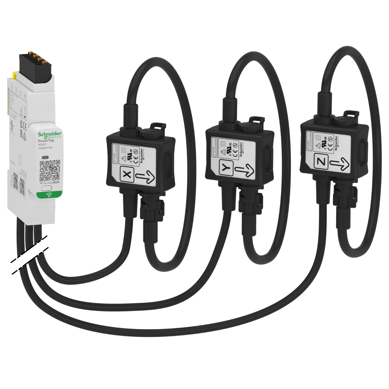 A9MEM1593 БЕСПРОВОДНОЙ ДАТЧИК POWERTAG ROPE 2000А 3P/3P+N Schneider Electric PowerLogic 