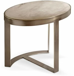 Cantori Овальный журнальный столик с деревянной столешницей, обтянутой тканью Venezia