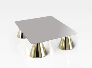 Алюминиевый прямоугольный низкий журнальный столик