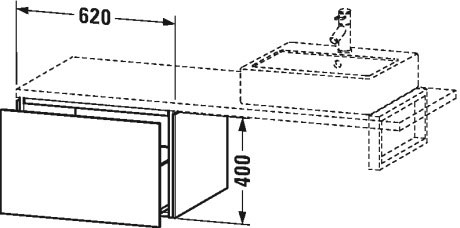 LC583308080 Шкафчик для консоли L-Cube #LC5833 620 x 547 мм Graphit Super Matt Duravit - Вид №1