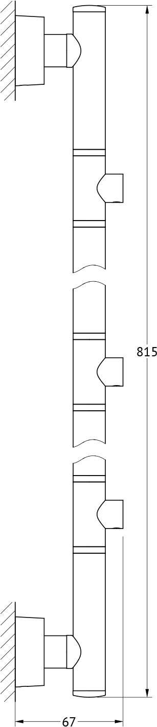NOS 075 Штанга для 3-х аксессуаров 82 cm FBS Nostalgy - Вид №1