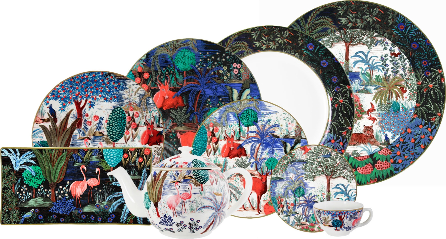 10663641 Gien Сервиз чайно-столовый Gien Дворцовый сад на 6 персон 33 предмета, фаянс Фаянс 