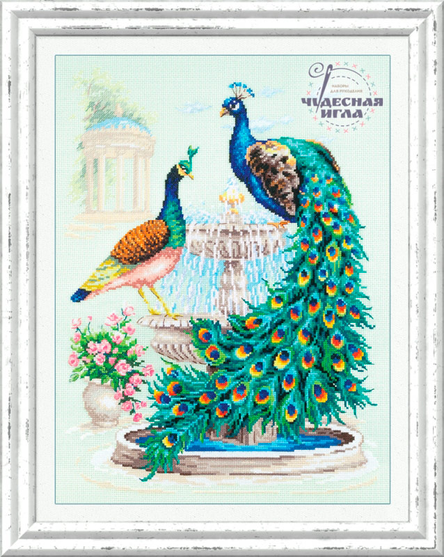 130-001 Павлины Набор для вышивания Чудесная Игла 30 х 40 см Чудесная игла 