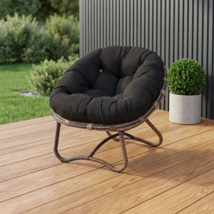 Кресло садовое Niko 85x83x82 см искусственный ротанг темно-коричневый