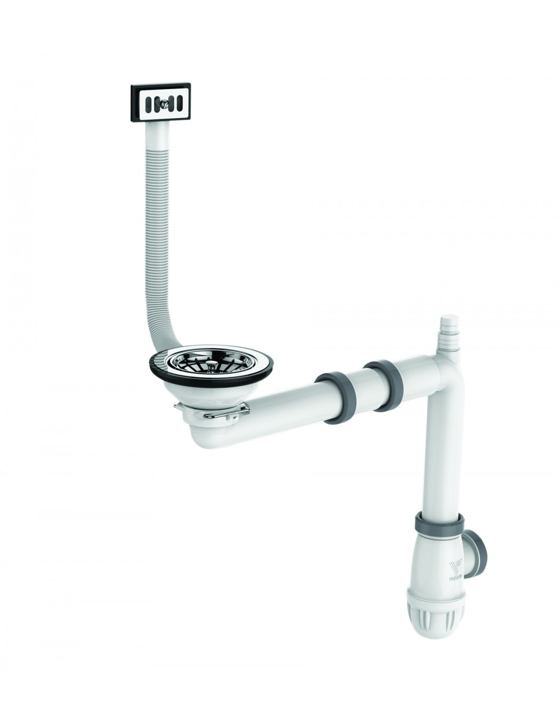 396500 000 00  Комплект Elipso для мойки 1 чаша Д. 90 мм, регулируемая, в комплект входит переливной комплект, двухкомпонентный Valentin Хром 