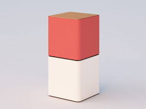 Высокий стол для общественных мест из стали и дерева