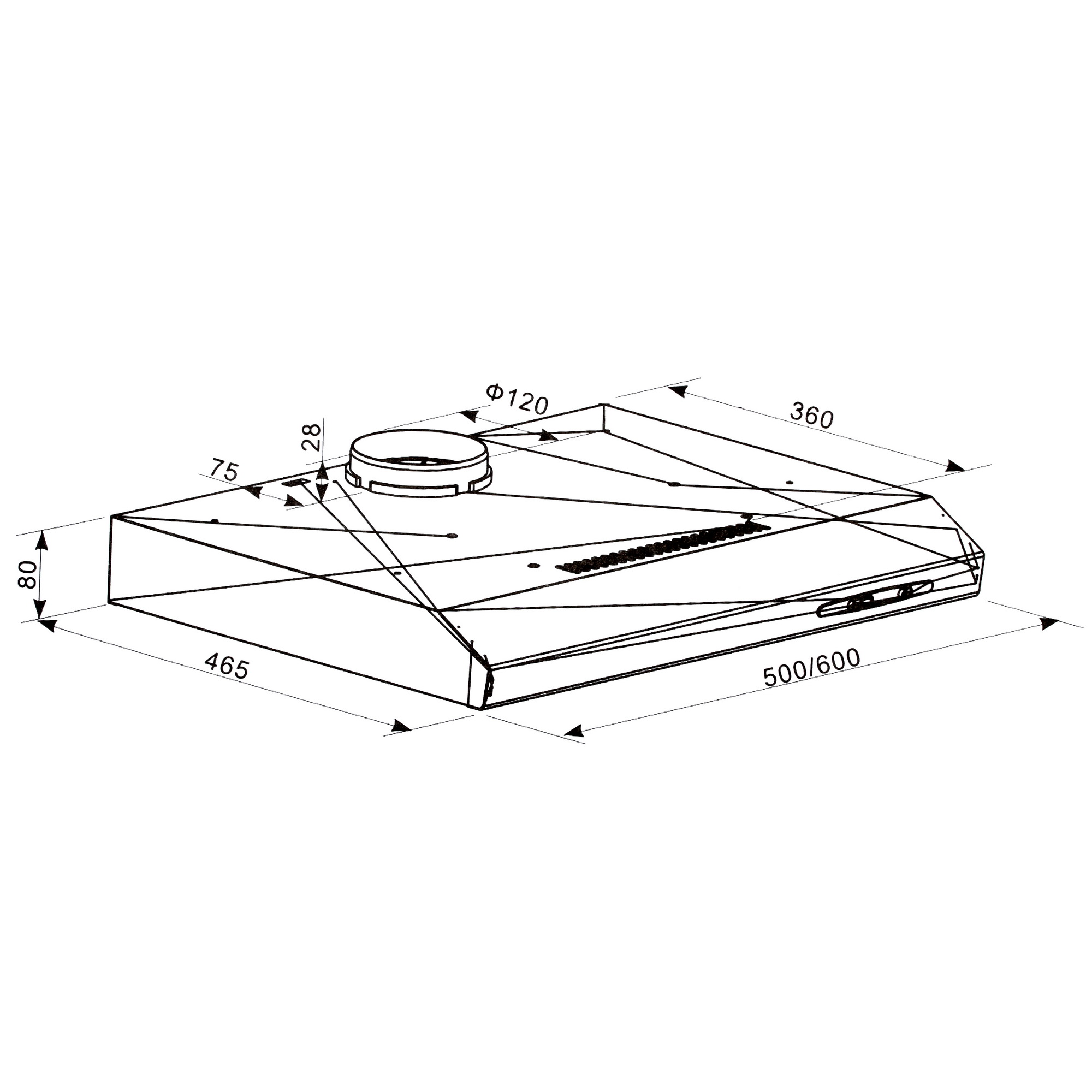 8160087 Вытяжка подвесная HOMSair HORIZONTAL 60 белый STDN-0135621 - Вид №8
