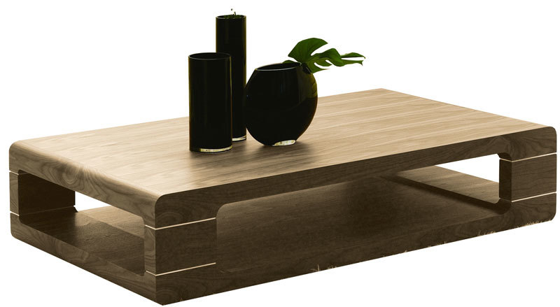 Журнальный столик деревянный с полкой и закругленными углами Vision 7 PUSHA PUSHA 062863 Коричневый  - Вид №2