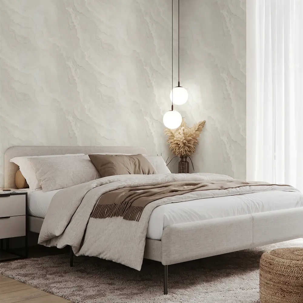 Wall Decor Марбл: флизелиновые обои с текстурой камня в бежевых тонах 89417511 STLM-1566868 - Вид №3