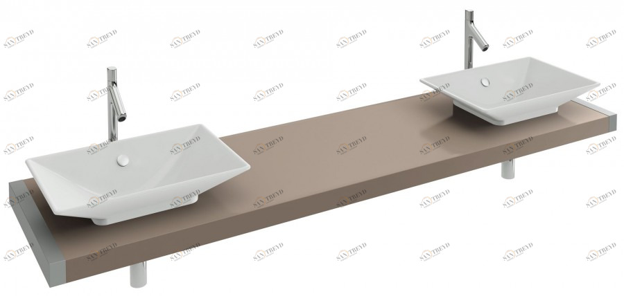 EB55-1600-N07 Столешница 1600 мм с 2 отверстиями для раковин reve е4819 Jacobdelafon PARALLEL Santreyd