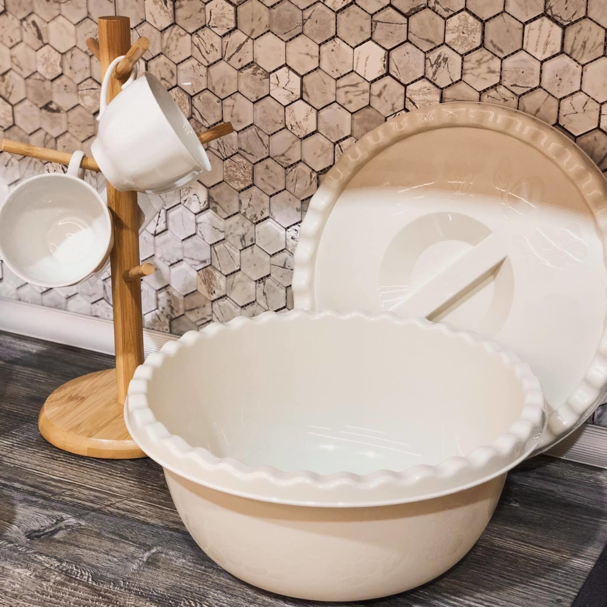 82407710 Миска круглая с крышкой 5 л, цвет белый Santreyd  - Вид №3