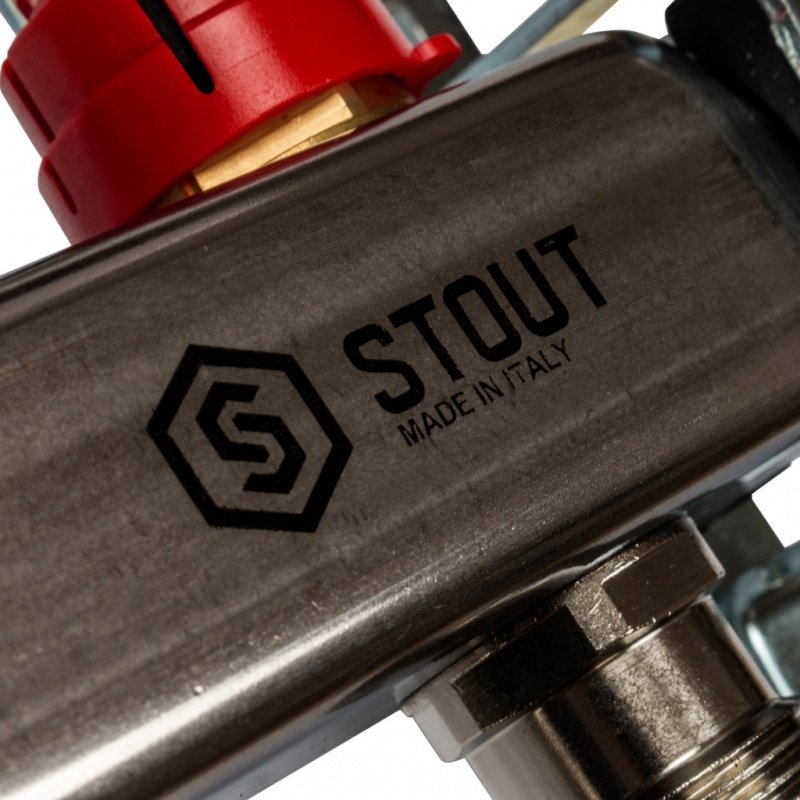 Коллектор из нержавеющей стали на 8 вых. с расходомерами STOUT SMS0917000008 - Вид №3