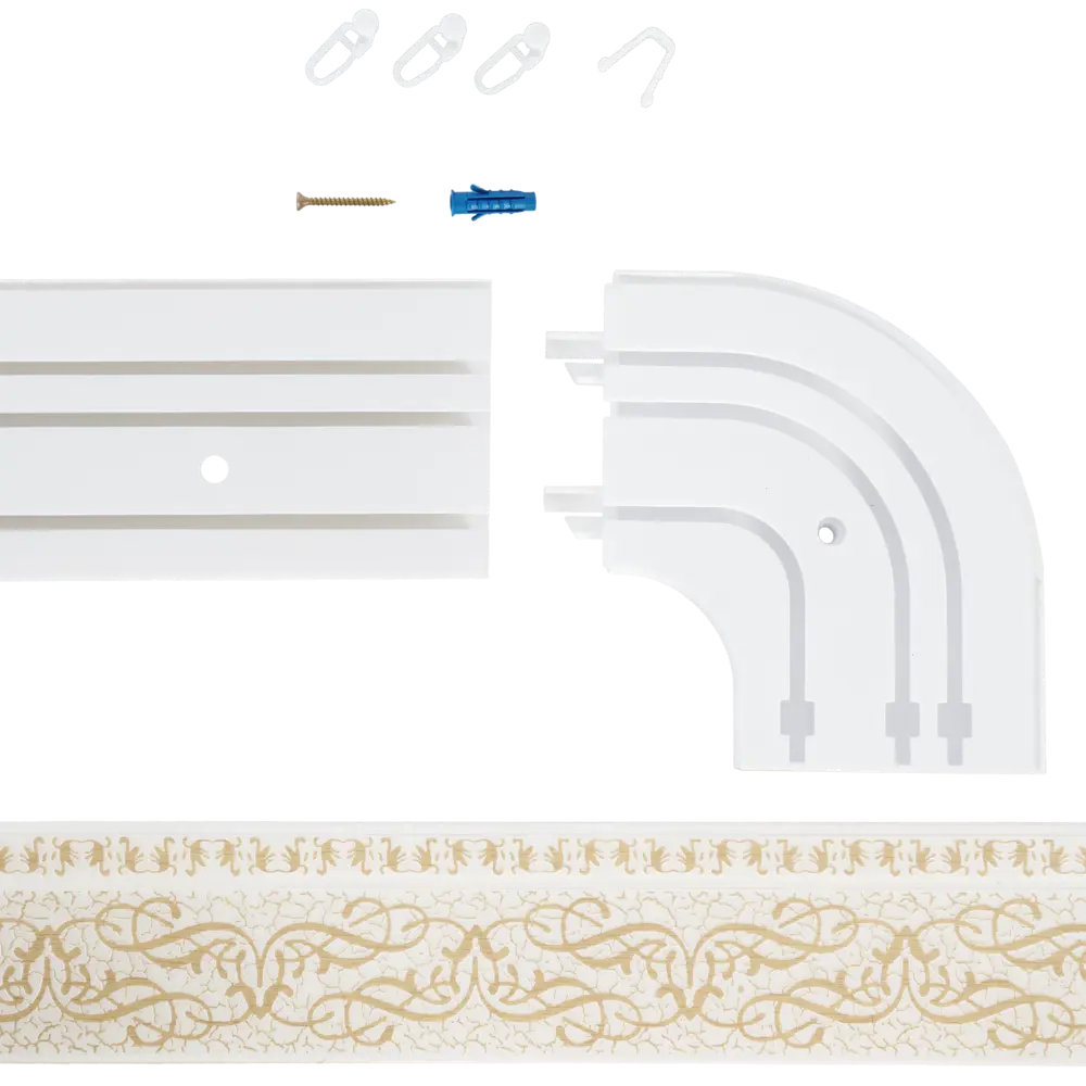 Карниз трехрядный Прима 240 см пластик цвет ваниль 82594948 STLM-2119139 DOMLEGRAND  - Вид №2