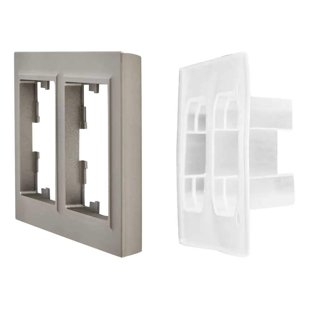 Рамка IEK Brite-2 для розетки и выключателя в стальном цвете 87761355 STLM-1363719 - Вид №5