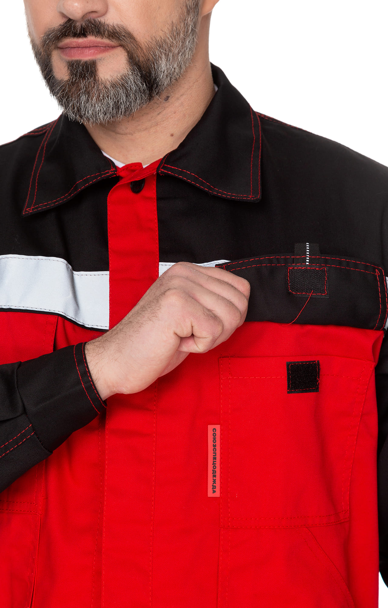 65178 Костюм "Мастер-Люкс" красный с черным  Летняя спецодежда  размер 56-58/170-176  - Вид №19