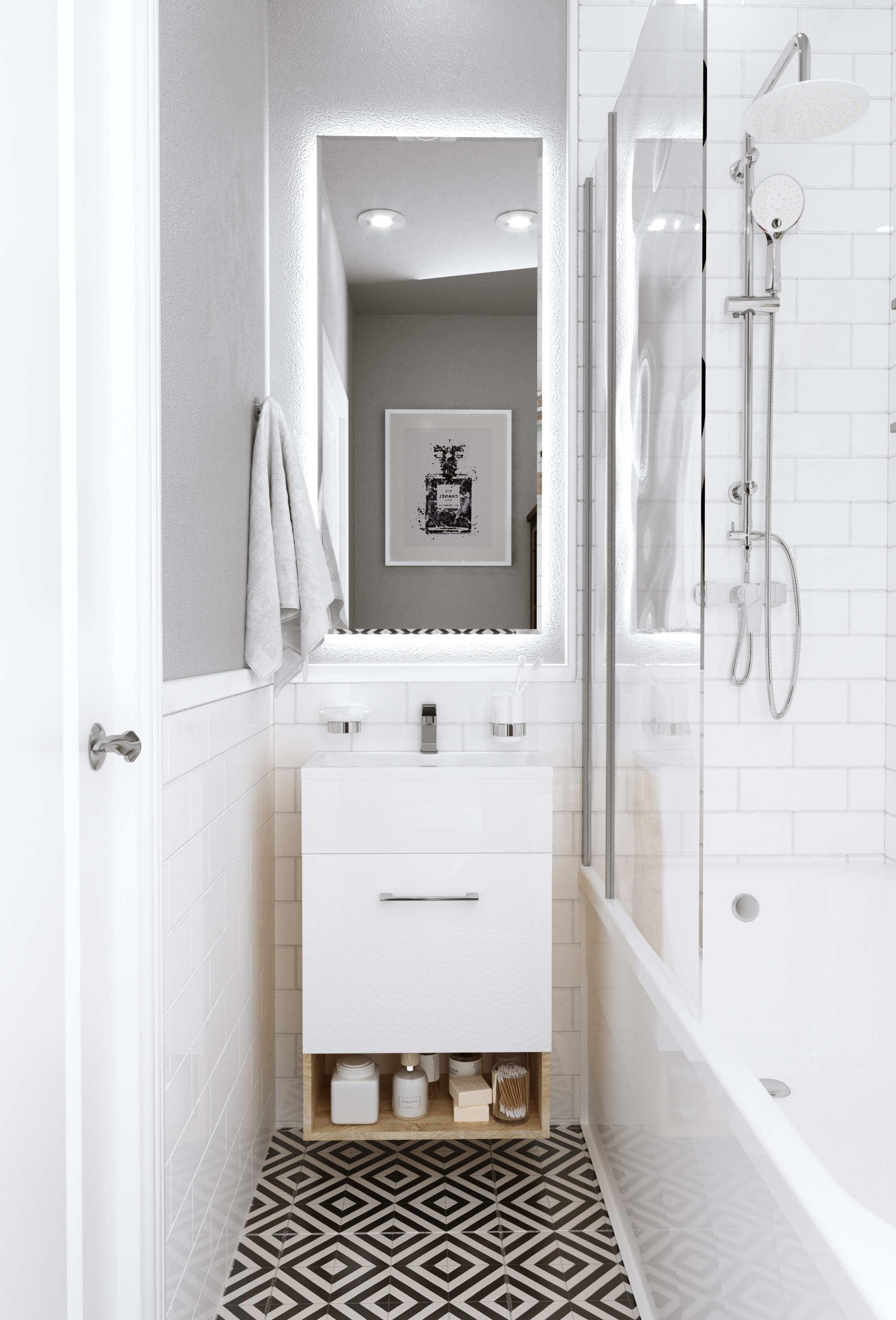 У85934 Тумба с раковиной July 50П 1д. Дуб Сонома 1 Marka JULY - Вид №3