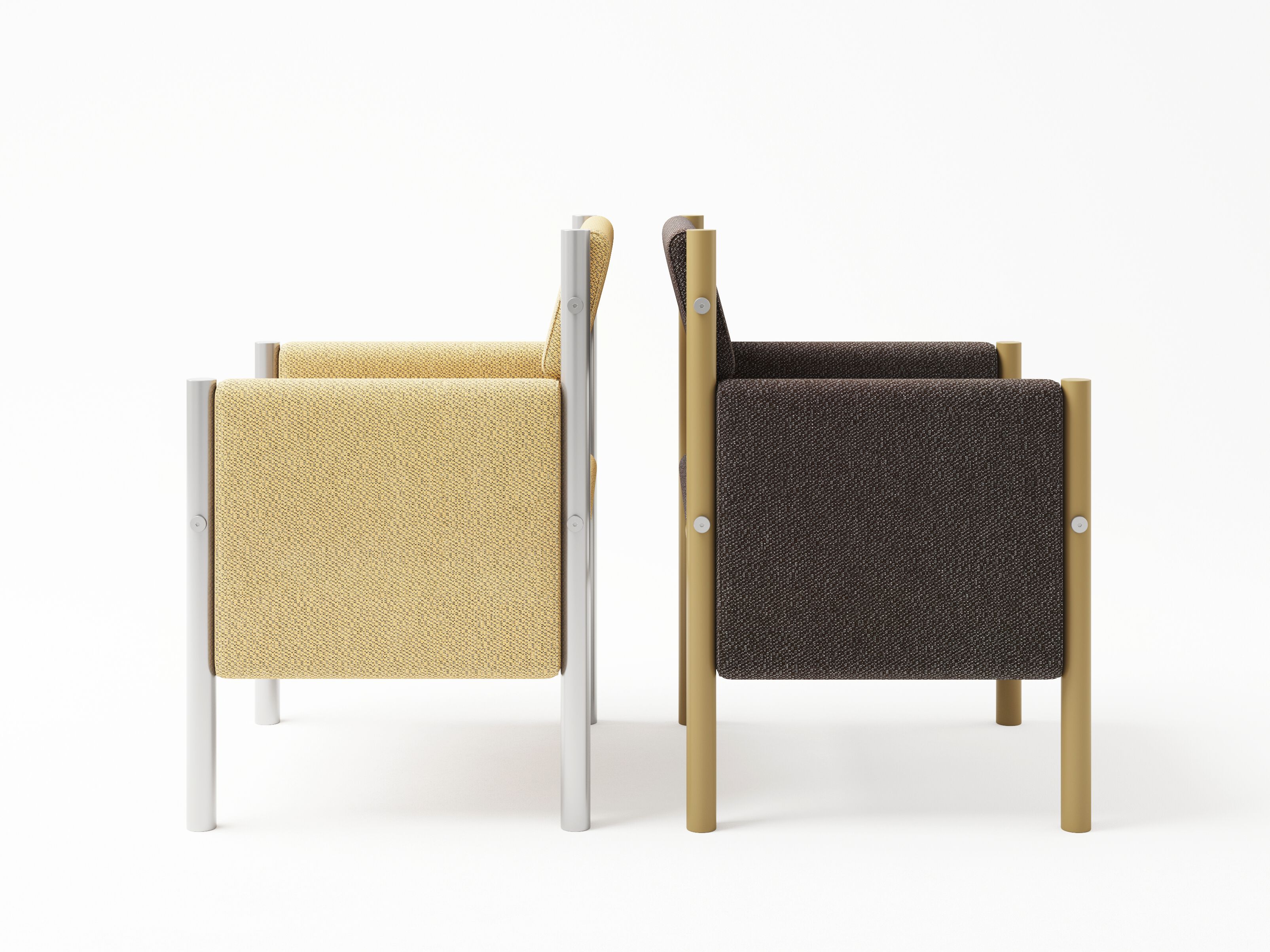 Мягкий стул из нержавеющей стали с подлокотниками Joyf Wabi ARCH-00064836 - Вид №3