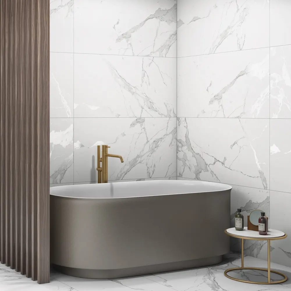 Керамогранит Arcadia Ceramica Paradise Statuario 60x120x0.9 см 1.44 м² матовый цвет белый STLM-2175396