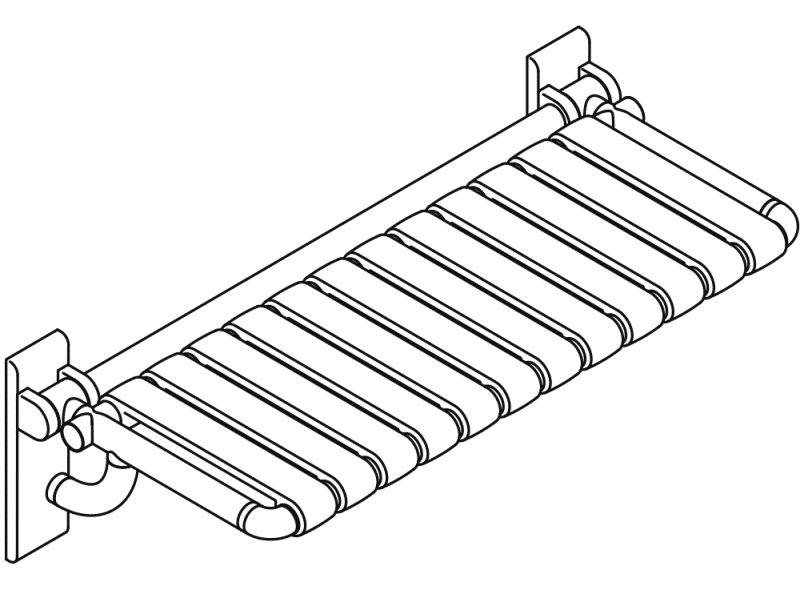 801.51US460 Складное сиденье для душа, прямоугольное (ada) HEWI USA Produkte  - Вид №3