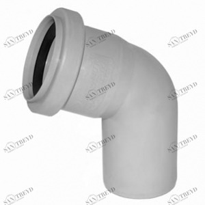 Отвод ПВХ канализационная D50мм 67 градусов Политек 6304