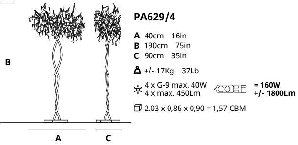 Serip Торшер галогенный в бронзе Bijout Pa629/4 - Вид №2
