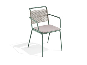 Стальной стул с порошковым покрытием со встроенной подушкой