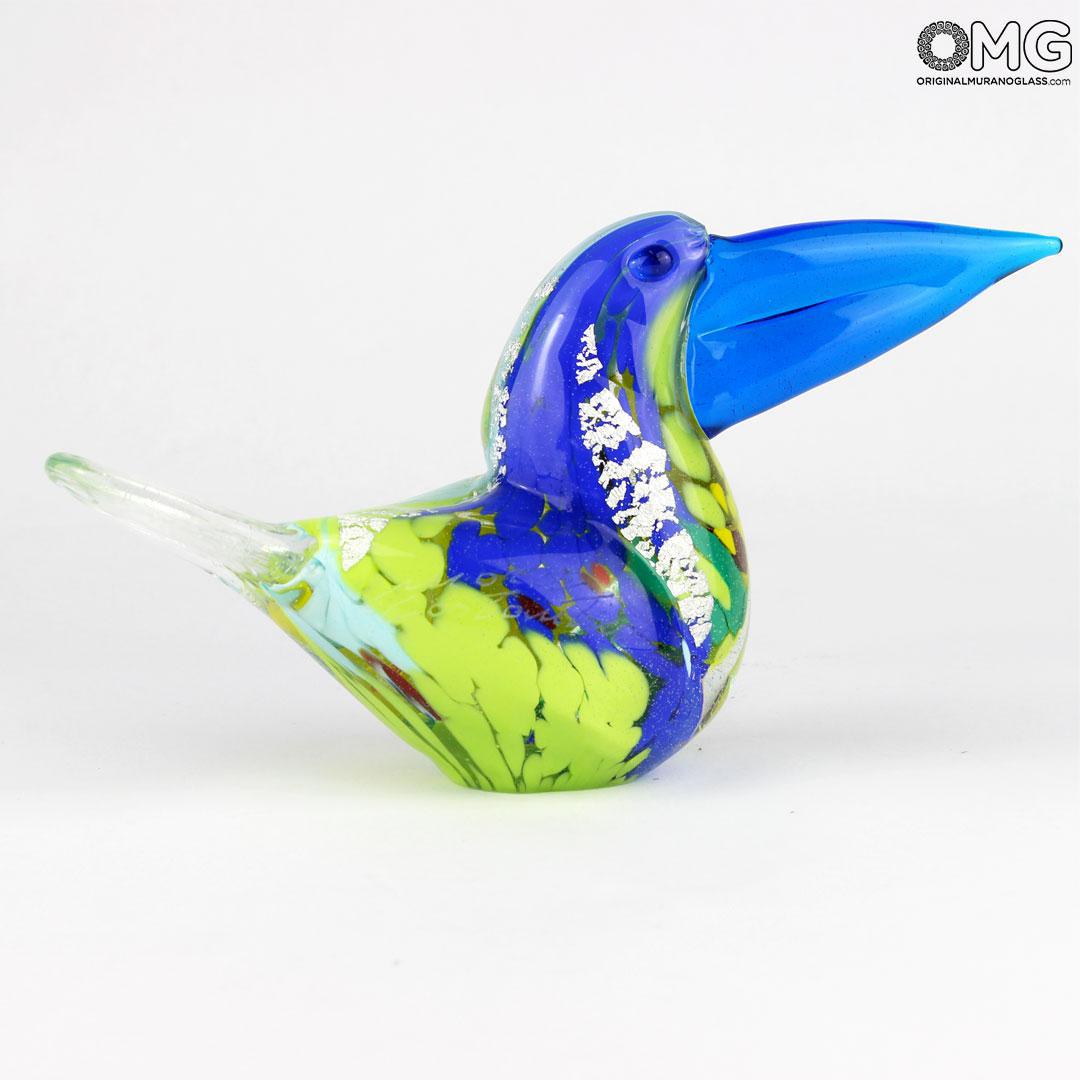 3250 ORIGINALMURANOGLASS Фигурка тукана - серебро - Original Murano Glass OMG 18 см  - Вид №1
