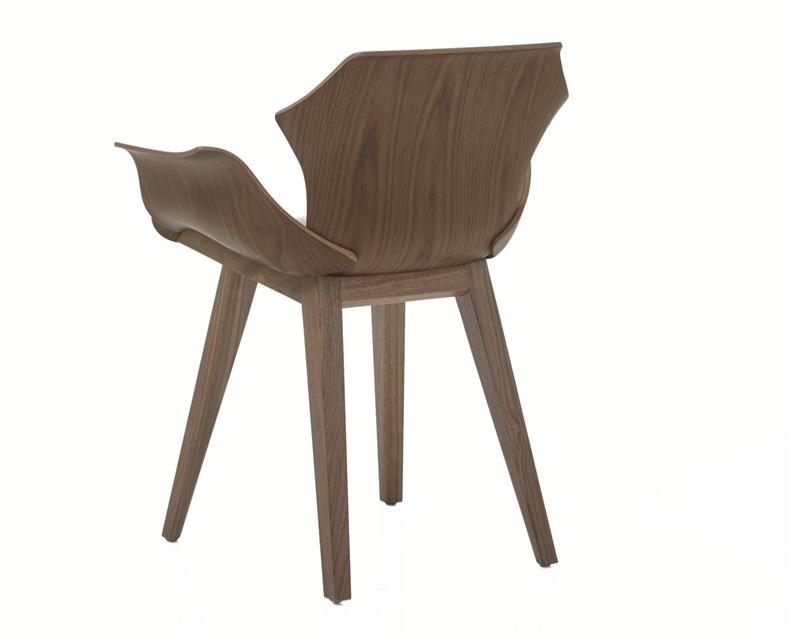 BassamFellows Деревянный стул с подлокотниками Petal Cb-290 - Вид №3