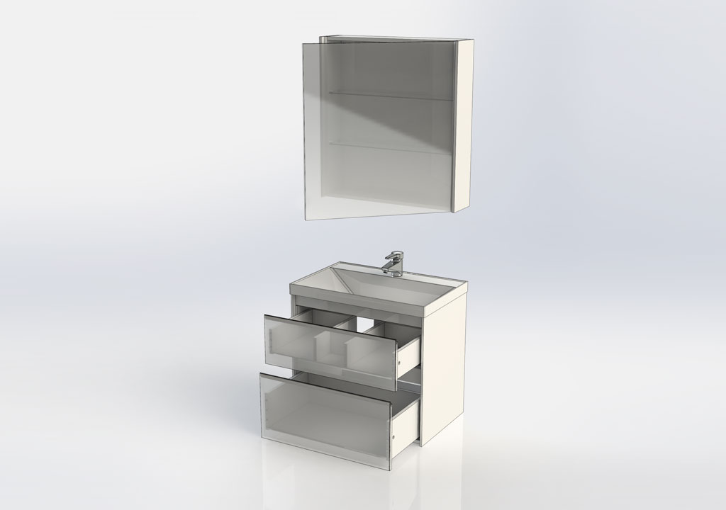 Мебель для ванной Aquanet Гласс 60 белый 00240458 - Вид №4