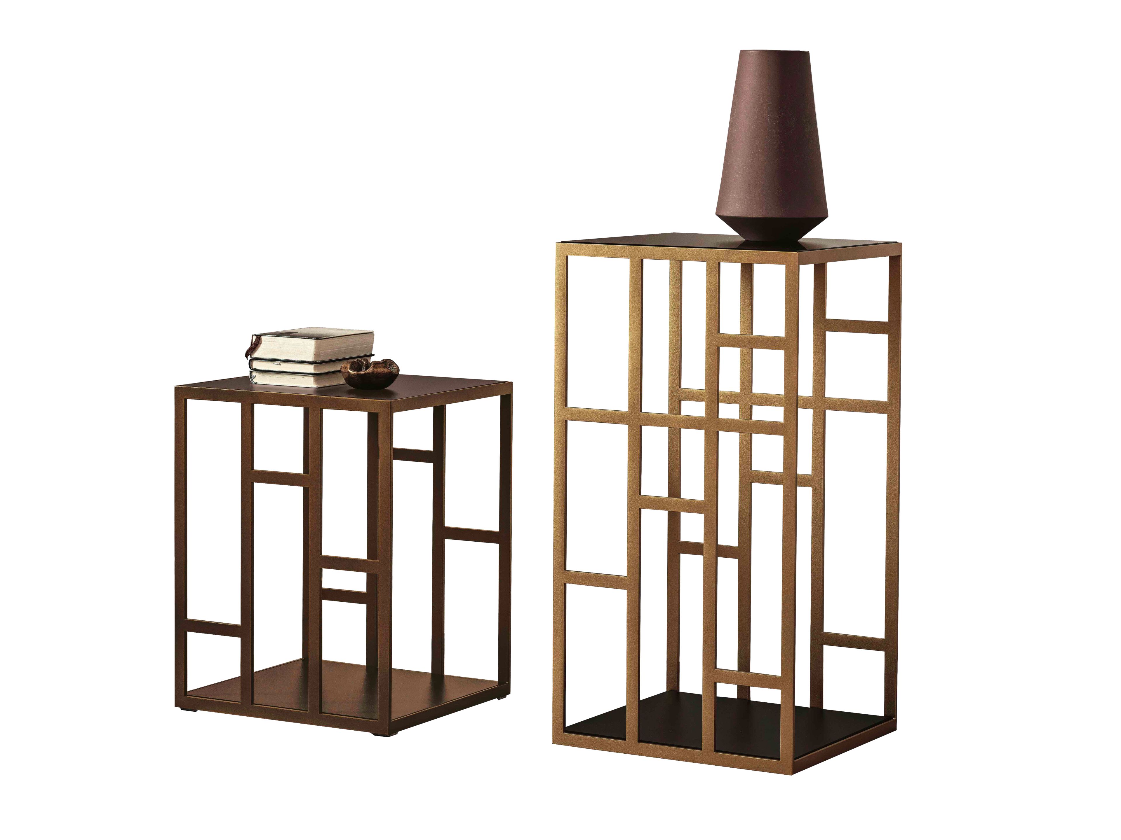 Журнальный столик из стали и хрусталя Bontempi Casa MANHATTAN ARCH-00055135