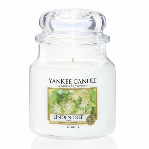 Свеча средняя в стеклянной банке "Липа" Linden Tree 411 гр 65-90 часов YANKEE CANDLE  267984 Белый