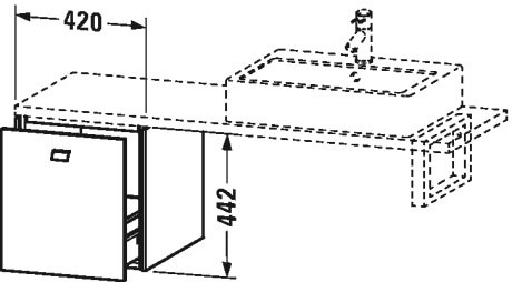BR512104343 Brioso Шкафчик для компактной консоли Базальт матовый, декор Duravit - Вид №1