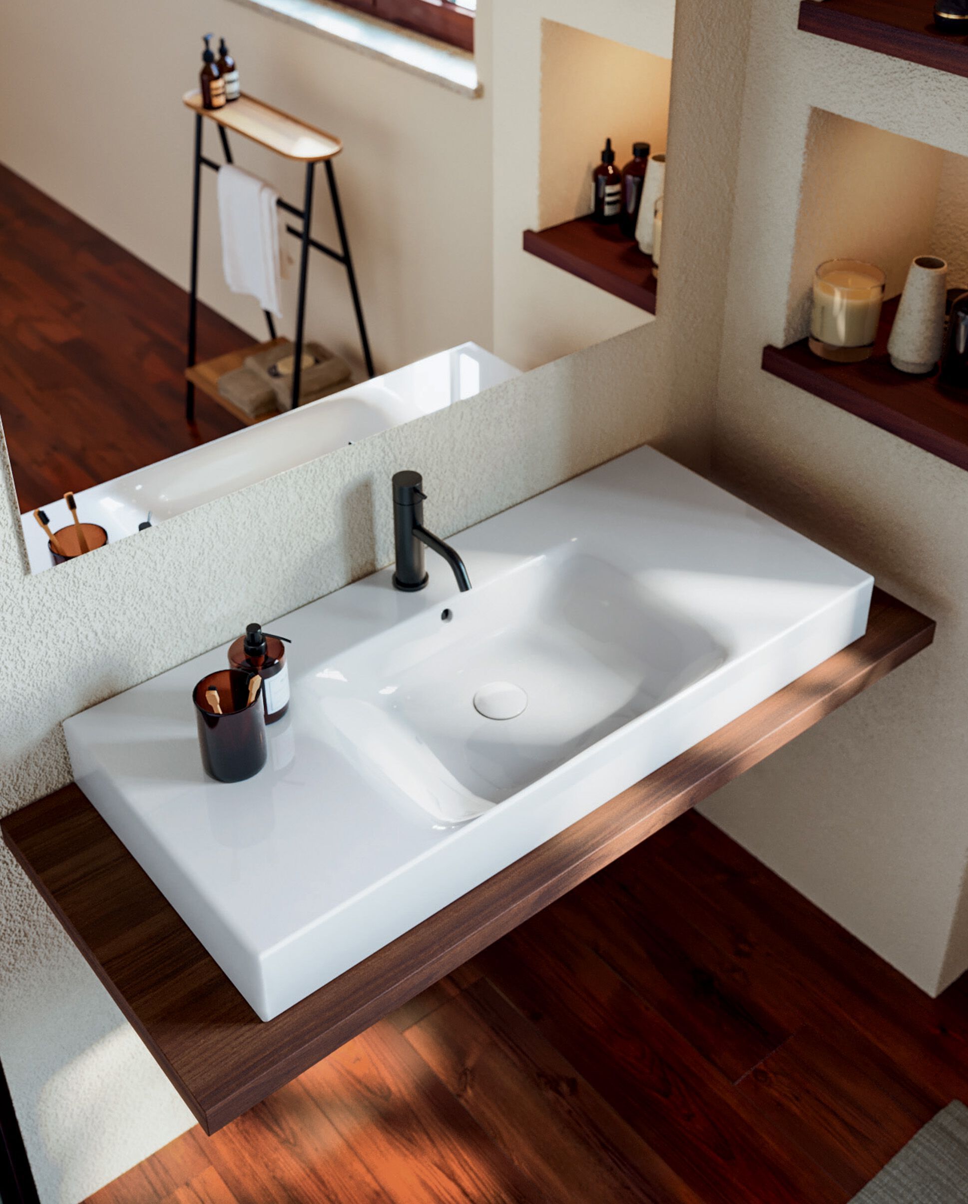 Керамическая прямоугольная раковина с столешницей COLAVENE Cento ARCH-00032288 - Вид №1