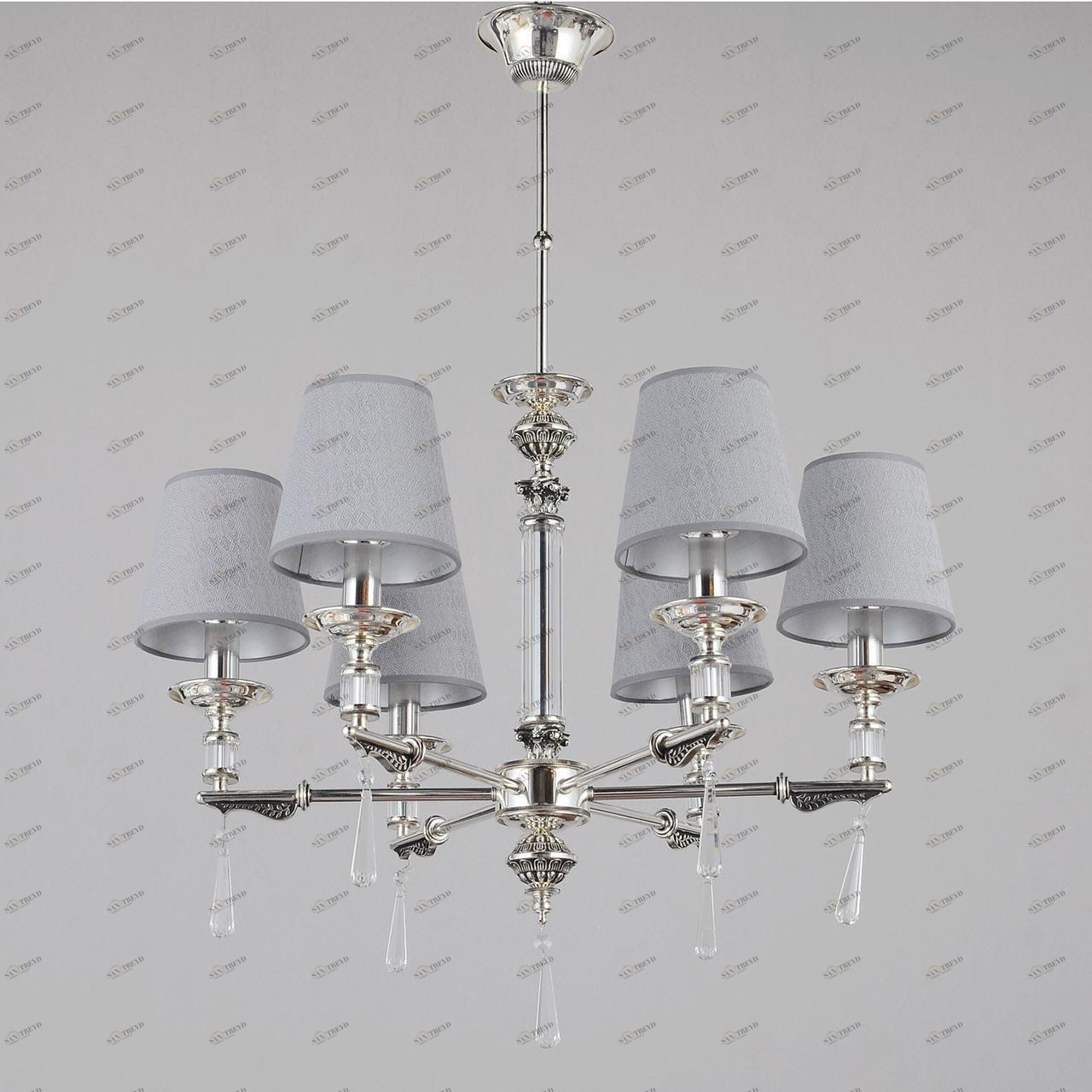 Подвесная люстра Omnilux Rivoli OML-64203-06 OMNILUX ДИЗАЙНЕРСКИЕ, RIVOLI 279752 Серый 