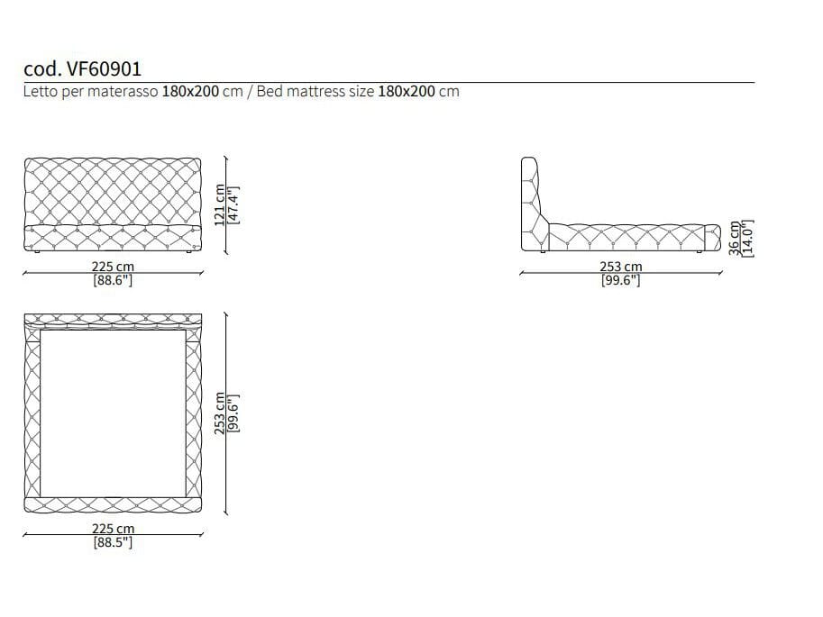 Мягкая кровать из ткани Vittoria Frigerio CARACCIOLO ARCH-00134899 - Вид №4