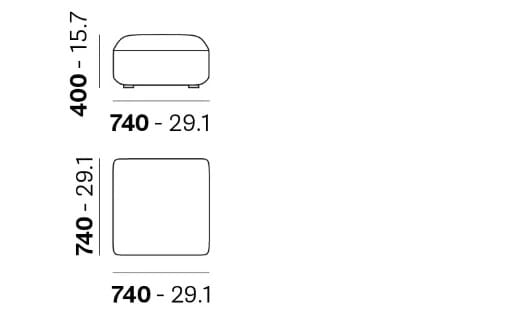 Пуф / подставка для ног из пенополиуретана Pedrali Jeff ARCH-00094844 - Вид №4
