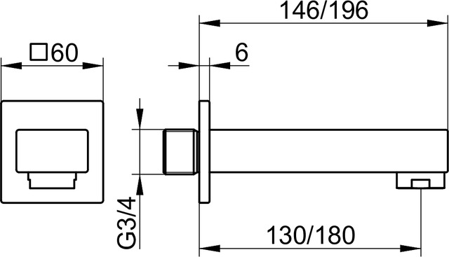 51145050000 Излив для ванны DN 20 KEUCO Edition 11 - Вид №3